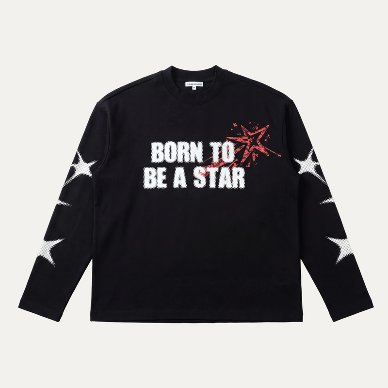 BORN TO BE A STAR LONGSLEEVE - BLACK