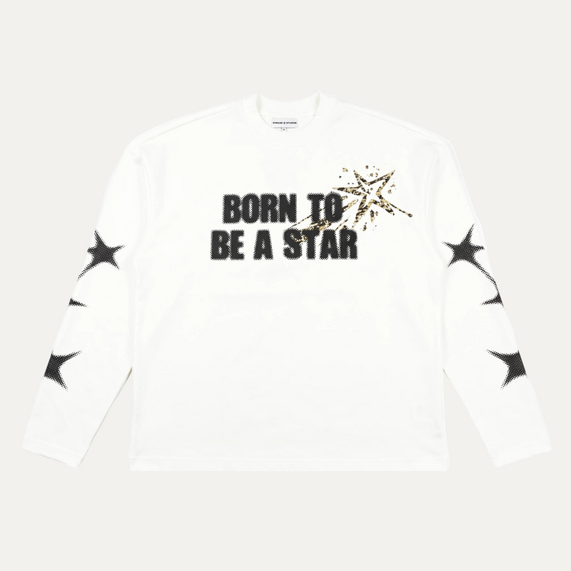 BORN TO BE A STAR LONGSLEEVE - WHITE