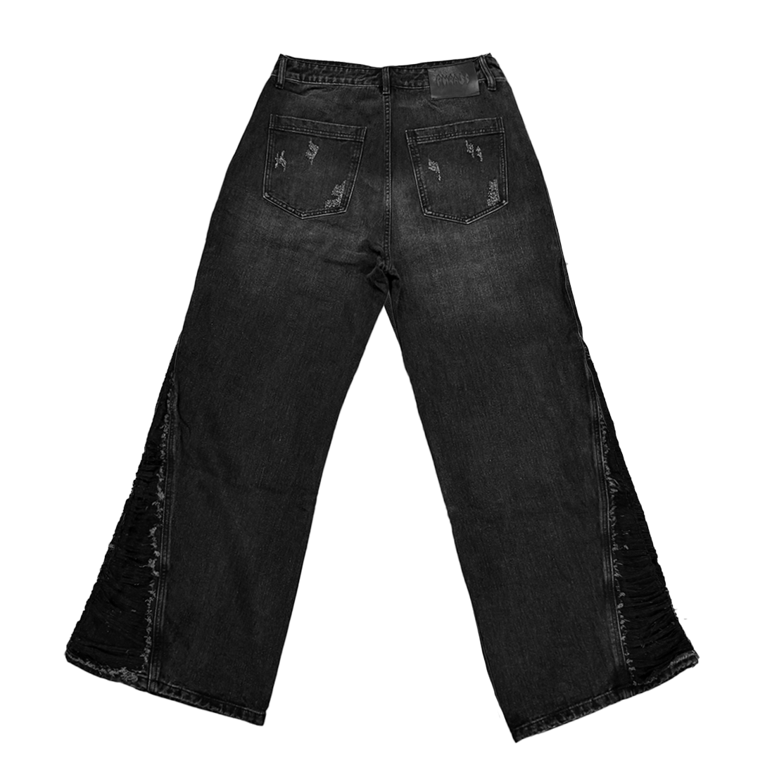 Resurge Jeans black distressed denim back